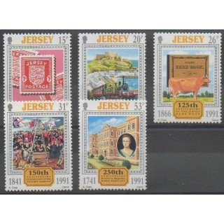 Acheter cette série de timbres de l'île de Jersey de l'année 1991 (No 538/542).