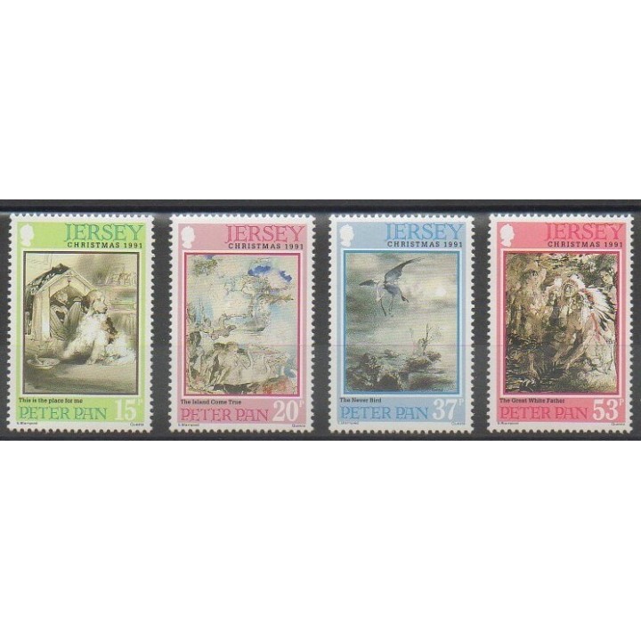 Acheter cette série de timbres de l'île de Jersey de l'année 1991 (No 553/556).