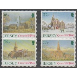 Jersey - 1992 - Nb 585/588 - Churches - Christmas