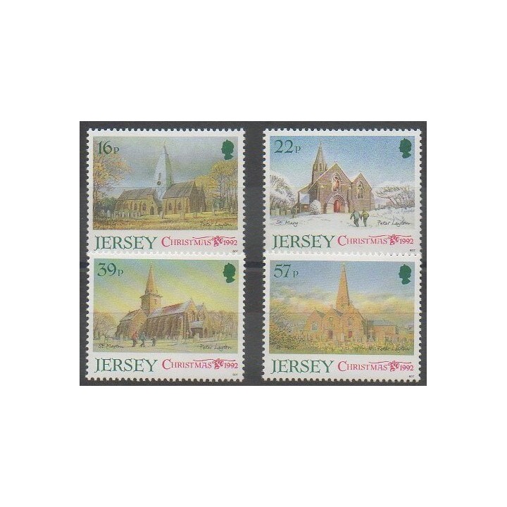 Acheter cette série de timbres de l'île de Jersey de l'année 1992 (No 585/588).