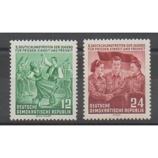 Buy this set of stamps of East Germany (GDR) of the year 1954 (Nb 166/167).