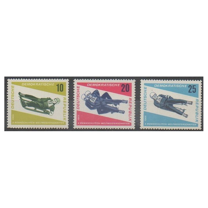 Acheter cette série de timbres d'Allemagne orientale (RDA) de l'année 1966 (No 853/855).