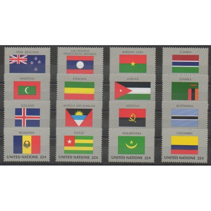 Acheter cette série de timbres des Nations Unies (bureau de New-York) de l'année 1986 (No 467/482).