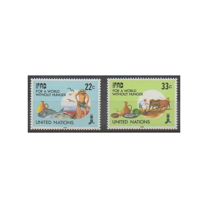 Acheter cette série de timbres des Nations Unies (bureau de New-York) de l'année 1988 (No 513/514).