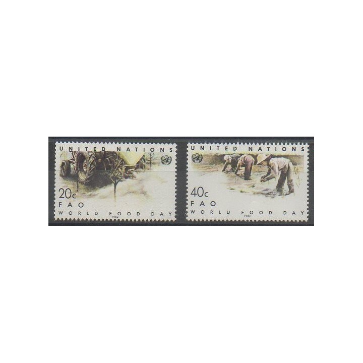 Buy this set of stamps of United Nations (UN - New York) of the year 1984 (Nb 410/411).