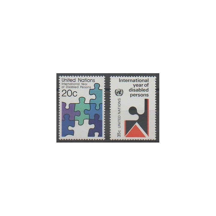 Buy this set of stamps of United Nations (UN - New York) of the year 1981 (Nb 335/336).
