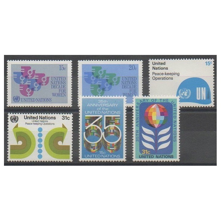 Acheter cette série de timbres des Nations Unies (bureau de New-York) de l'année 1980 (No 310/315).
