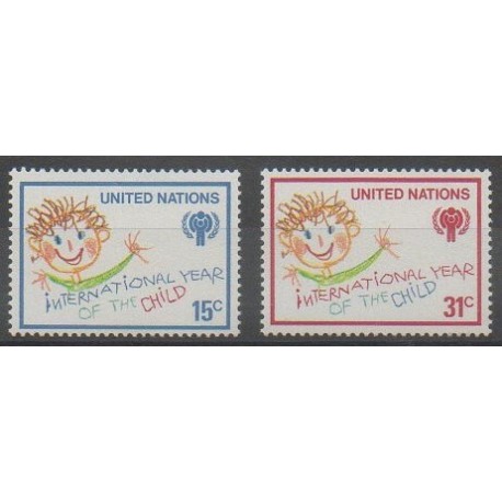 United Nations (UN - New York) - 1979 - Nb 302/303 - Children's drawings