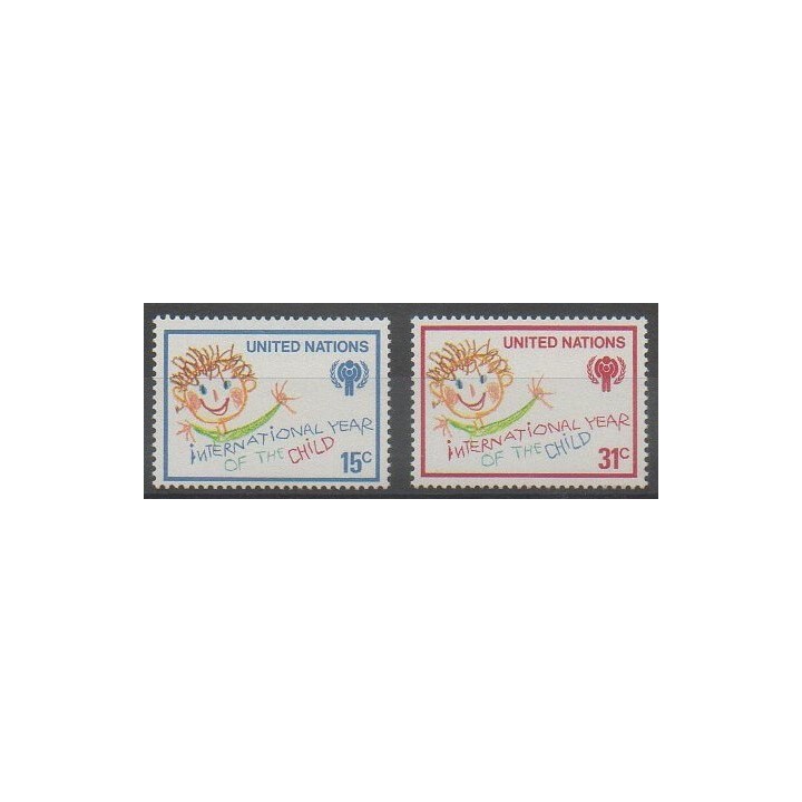 Buy this set of stamps of United Nations (UN - New York) of the year 1979 (Nb 302/303).