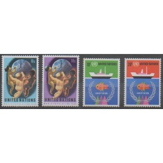 Acheter cette série de timbres des Nations Unies (bureau de New-York) de l'année 1974 (No 245/248).