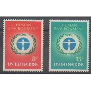 Acheter cette série de timbres des Nations Unies (bureau de New-York) de l'année 1972 (No 222/223).