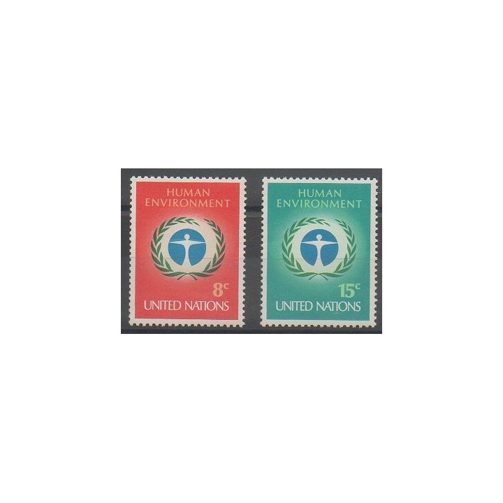 Acheter cette série de timbres des Nations Unies (bureau de New-York) de l'année 1972 (No 222/223).