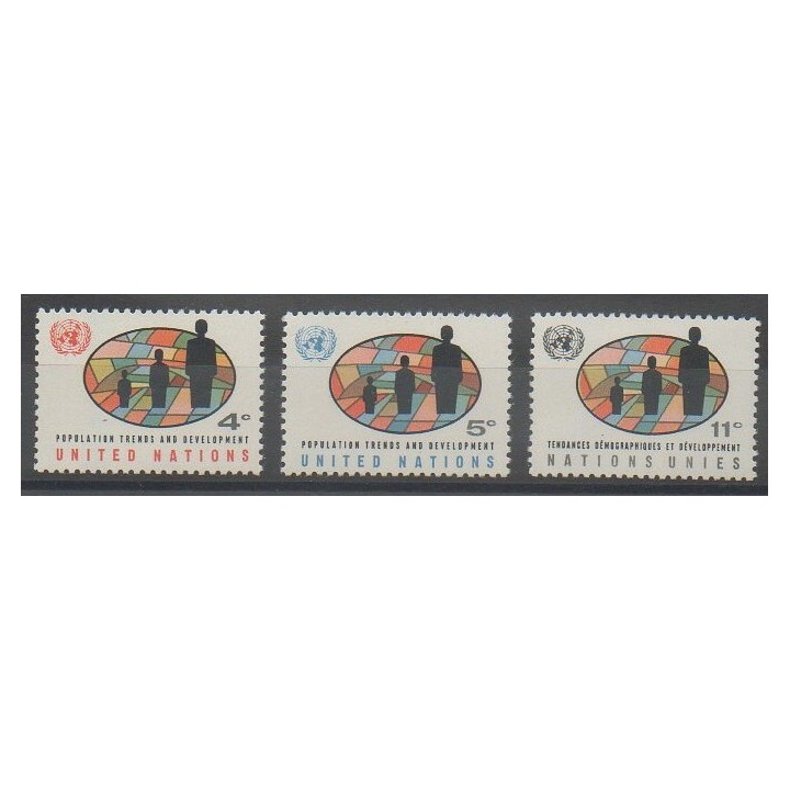 Acheter cette série de timbres des Nations Unies (bureau de New-York) de l'année 1965 (No 145/147).