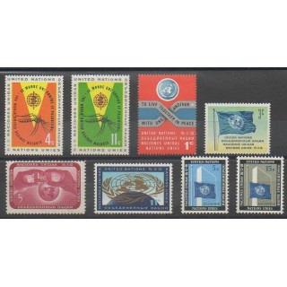 Acheter cette série de timbres des Nations Unies (bureau de New-York) de l'année 1962 (No 98/105).