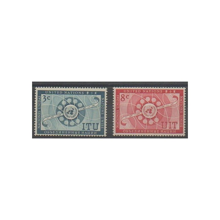 Buy this set of stamps of United Nations (UN - New York) of the year 1956 (Nb 40/41).