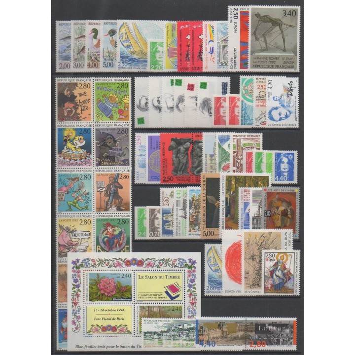 Acheter les timbres et le bloc-feuillet de France  de l'année 1993 (No 2785/2853 - BF15).