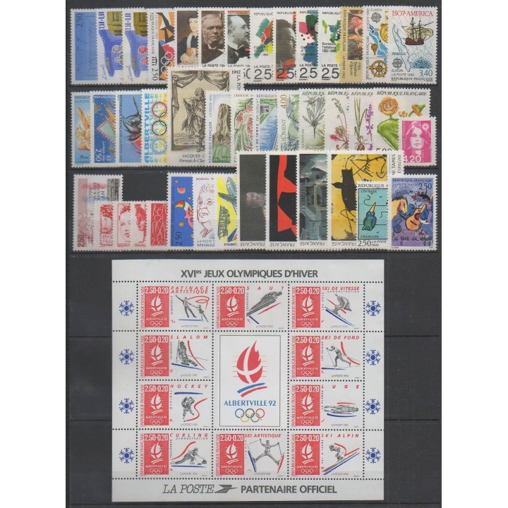 Acheter les timbres et le bloc-feuillet de France  de l'année 1992 (No 2736/2784 - BF14).