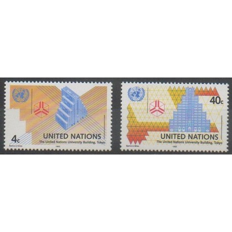 Nations Unies (ONU - New-York) - 1992 - No 617/618 - Architecture