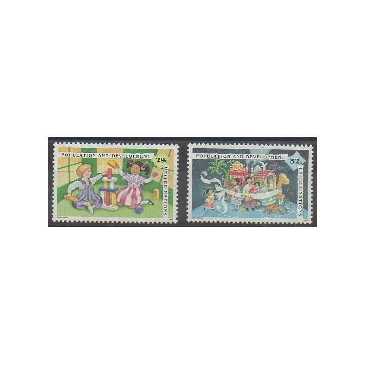 Acheter cette série de timbres des Nations Unies (bureau de New-York) de l'année 1994 (No 663/664).