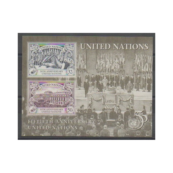 Buy this souvenir sheet  of United Nations (UN - New York) of the year 1995 (Nb BF12).