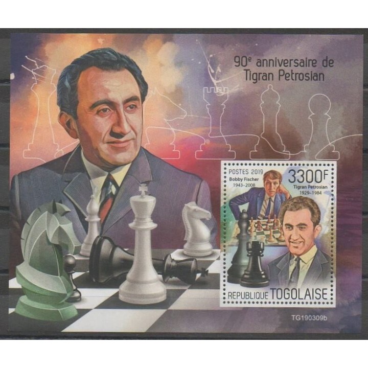 Buy this souvenir sheet  of Togo of the year 2019 (BF Tigran Petrosian).