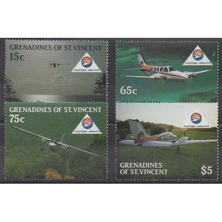 Saint Vincent (Grenadines) - 1988 - Nb 542/545 - Planes - Tourism