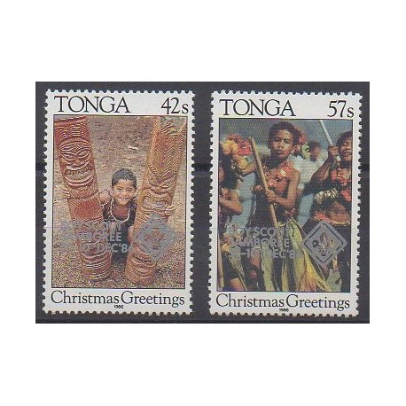 Tonga - 1986 - No 650/651 - Scoutisme - Noël