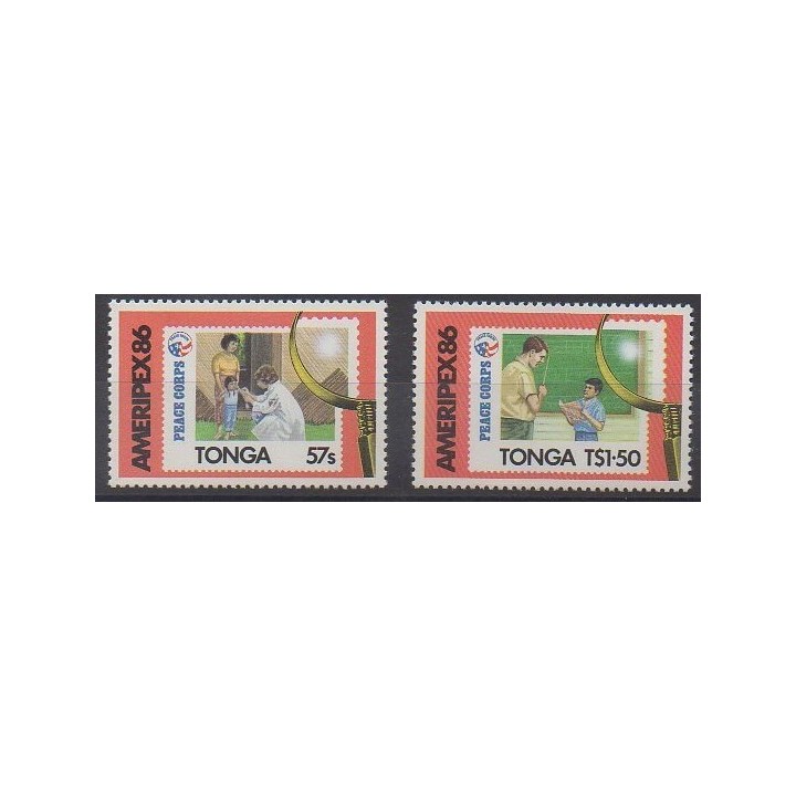 Acheter cette série de timbres de Tonga de l'année 1986 (No 636/637).