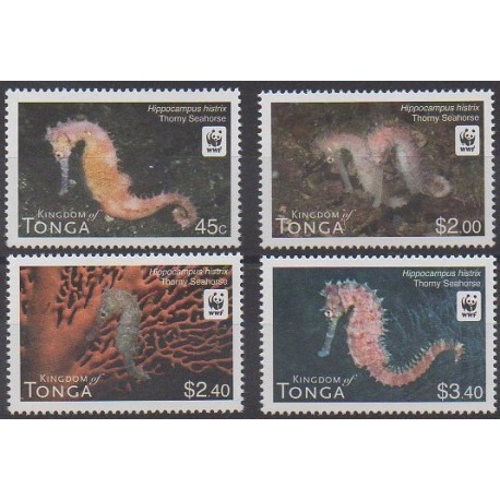 Tonga - 2012 - No 1264/1267 - Vie marine - Espèces menacées - WWF