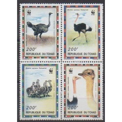 Chad - 1996 - Nb BC649/BC652 - Birds - Endangered species - WWF