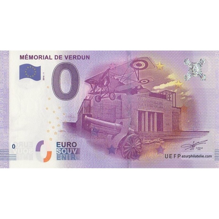 Billet souvenir touristique - 2016-1 - Mémorial de Verdun - (Meuse)