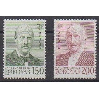 Acheter cette série de timbres des îles Féroé de l'année 1980 (No 47/48).