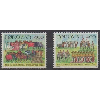 Acheter cette série de timbres des îles Féroé de l'année 1994 (No 266/267).
