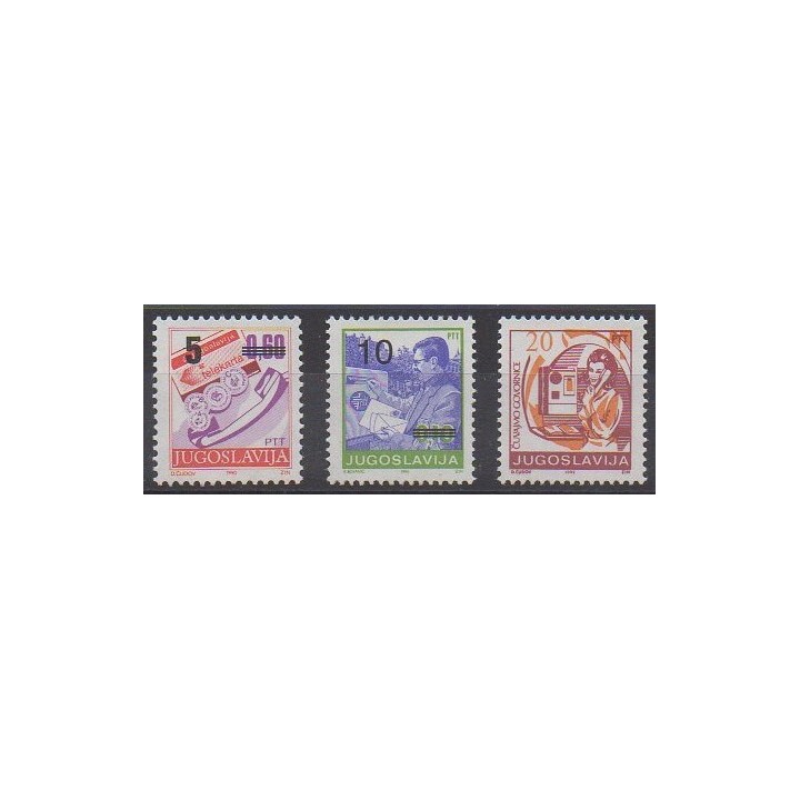 Buy this set of stamps of Yugoslavia of the year 1992 (Nb 2382/2384).