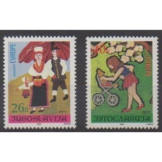 Acheter cette série de timbres de Yougoslavie de l'année 1984 (No 1944/1945).