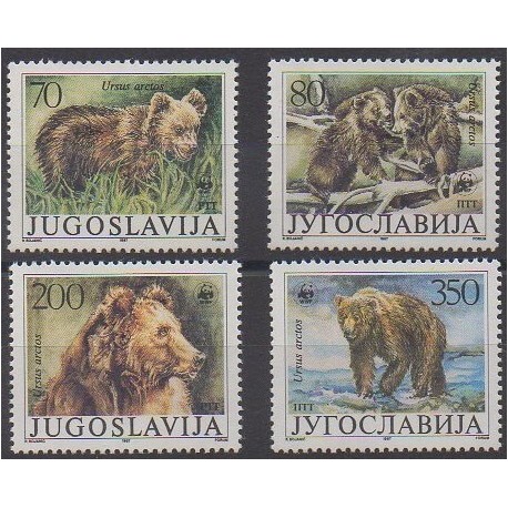 Yougoslavie - 1988 - No 2141/2144 - Mammifères - Espèces menacées - WWF