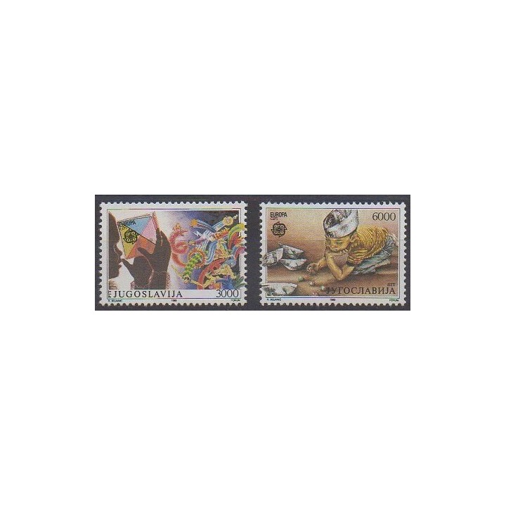 Buy this set of stamps of Yugoslavia of the year 1989 (Nb 2222/2223).