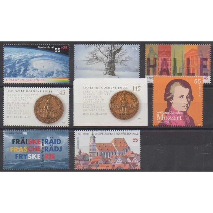 Acheter cette série de timbres d'Allemagne réunifiée de l'année 2006 (No 2334/2341).