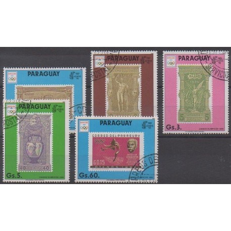 Paraguay - 1990 - No 2490/2493 - Timbres sur timbres - Oblitérés