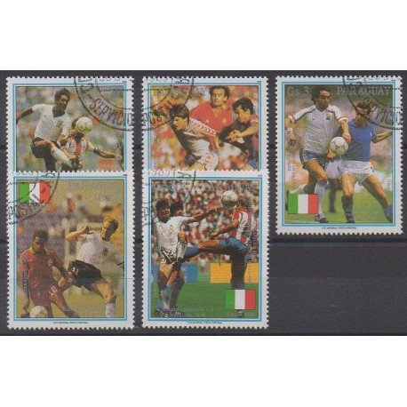Paraguay - 1989 - No 2466/2470 - Coupe du monde de football - Oblitérés