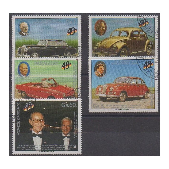 Acheter cette série de timbres du Paraguay de l'année 1989 (No 2429/2433). - Oblitéré
