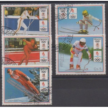 Paraguay - 1989 - No 2419/2423 - Jeux olympiques d'hiver - Oblitérés