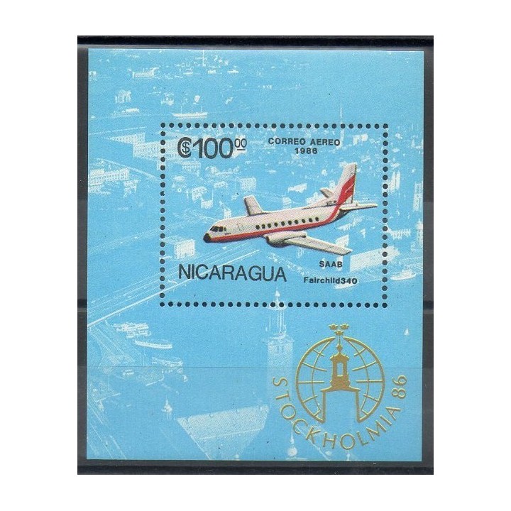 Timbres - Thème avions - Nicaragua - 1986- No BF 177