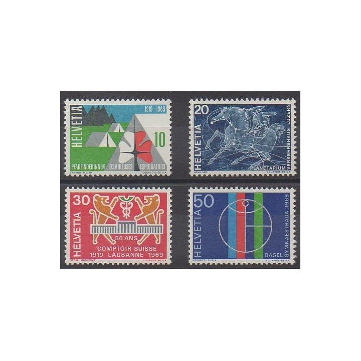 Acheter cette série de timbres de Suisse de l'année 1969 (No 828/831).