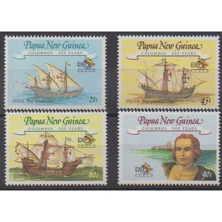 Papouasie-Nouvelle-Guinée - 1992 - No 646/649 - Christophe Colomb
