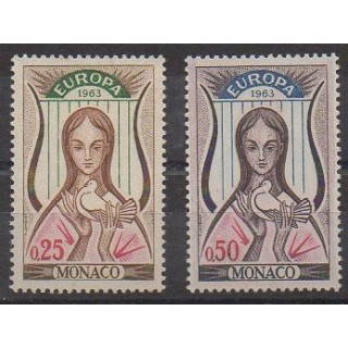 Acheter cette série de timbres de Monaco de l'année 1963 (No 618/619).