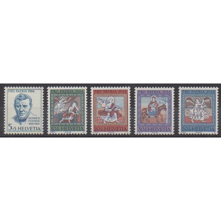 Acheter cette série de timbres de Suisse de l'année 1966 (No 769/773).