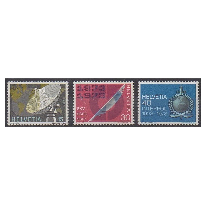Acheter cette série de timbres de Suisse de l'année 1973 (No 921/923).