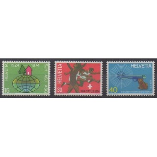 Acheter cette série de timbres de Suisse de l'année 1974 (No 947/949).