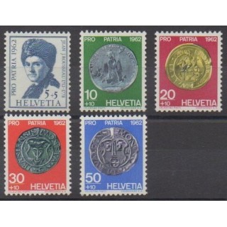 Acheter cette série de timbres de Suisse de l'année 1962 (No 693/697).